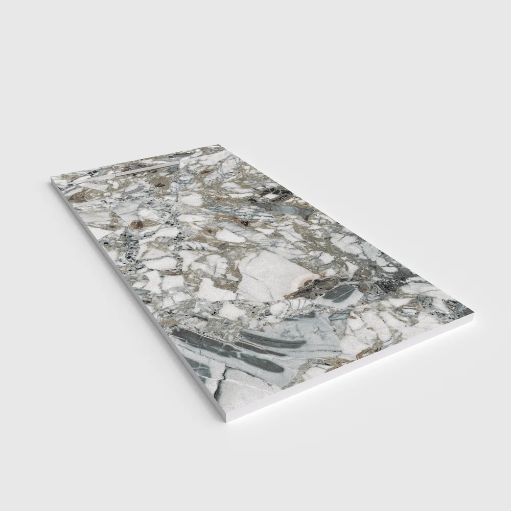 Plato de ducha 3D Plaster efecto terrazo MIXALINA - vista en perspectiva