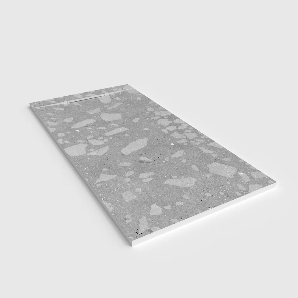 Plato de ducha 3D Plaster efecto terrazo PASTELLARO - vista en perspectiva