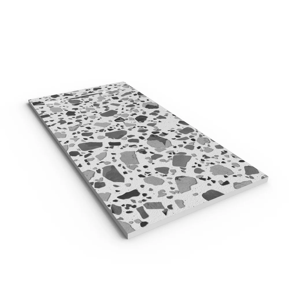 Plato de ducha 3D Plaster efecto terrazo SPECKLED - vista en perspectiva