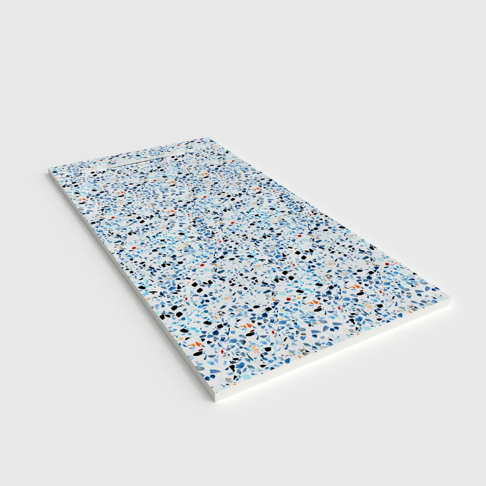 Plato de ducha 3D Plaster efecto terrazo SPICOLATO - vista en perspectiva
