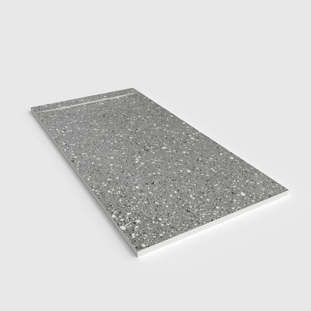Plato de ducha 3D Plaster efecto terrazo STONEZIA - vista en perspectiva