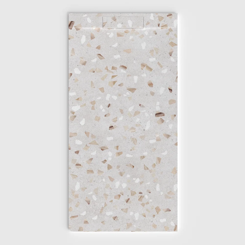 Plato de ducha 3D Plaster efecto terrazo VITRALUXO - vista frontal